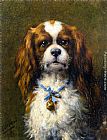 Otto Eerelman A King Charles Spaniel with a Blue Ribon painting